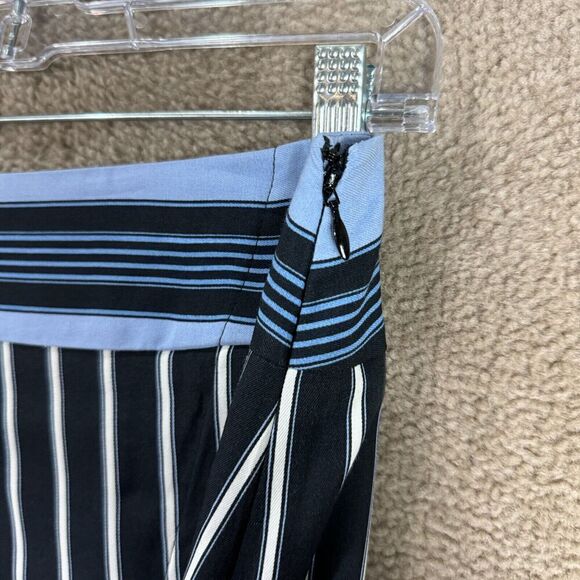 Ann Taylor Loft Skirt Womens 6 Black/Blue Striped Wrap ‎ Knee Length Straight - Picture 6 of 10